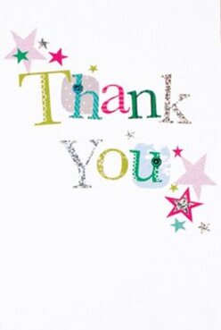 The thank you card before me embodies delight, radiating festivity with a burst of jubilant colour and whimsical artistry. Across the white canvas, 'Thank You' springs to life in an eclectic parade of hues-lime, fuchsia, teal, and sky blue-each letter adorned with unique patterns, be they tiny polka dots or gentle stitched flourishes. The silver lettering glints softly, catching the light as if reflecting the morning sun streaming through Bickley's leafy avenues. Magenta, teal, and gold stars scatter the corners, evoking the wild confetti of celebrations at The Chislehurst Caves or picnics in Whitehall Recreation Ground. There's a tactile richness to the design, from the dappled glitter on certain letters to the subtle, printable texture-a handcrafted quality akin to the custom cards found at local artisan markets. The card's joyful, open composition creates a sense of uplifting gratitude without fuss or clutter. Imagining it nestled beside a vibrant bouquet, ready for same-day delivery to a Bickley doorstep, the entire experience feels deeply thoughtful and sincere. This card is an ideal flourish-a reflection of the creative, warm-hearted approach that defines our floral gifts in Bickley.